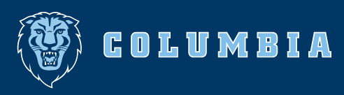 Lion Head and Columbia wordmark, white on dark blue variant, cell 311