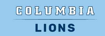 Columbia Lions wordmark, white on light blue variant, cell 311