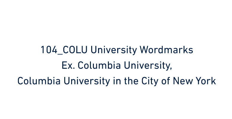 Columbia University Wordmarks, stacked text variant, cell 104
