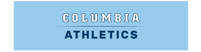Columbia Athletics wordmark, white on light blue variant, cell 311