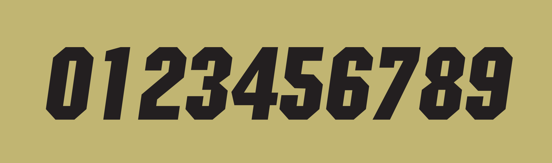 number system, black on gold variant, cell 42