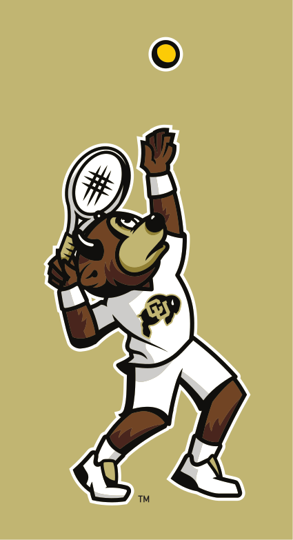 mascot playing tennis, color on gold variant, cell 59
