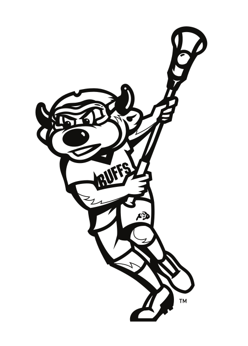 mascot playing lacrosse, black on white variant, cell 65