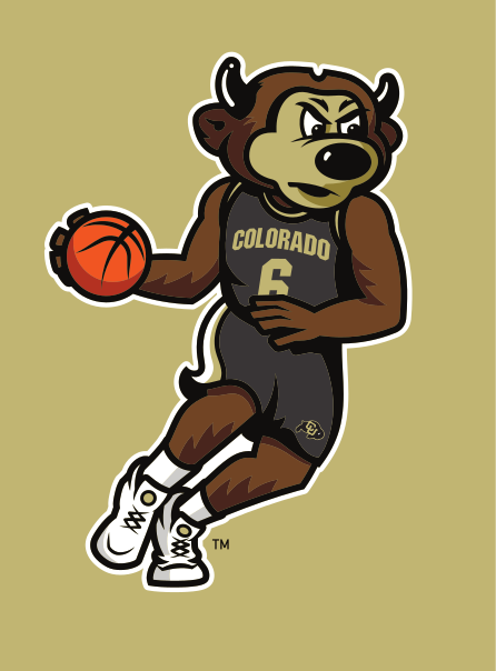 mascot Chip, basketball, color on gold variant, cell 79