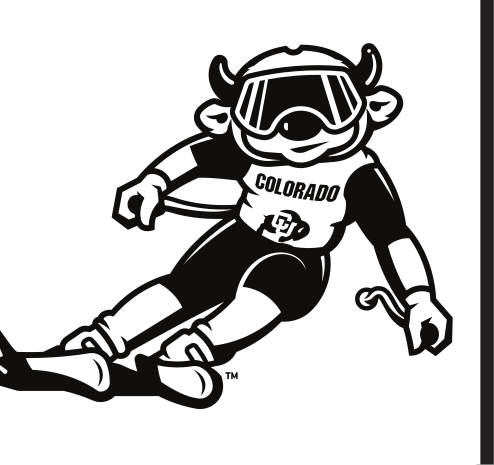 mascot Chip, downhill skiing, black outline on white variant, cell 85