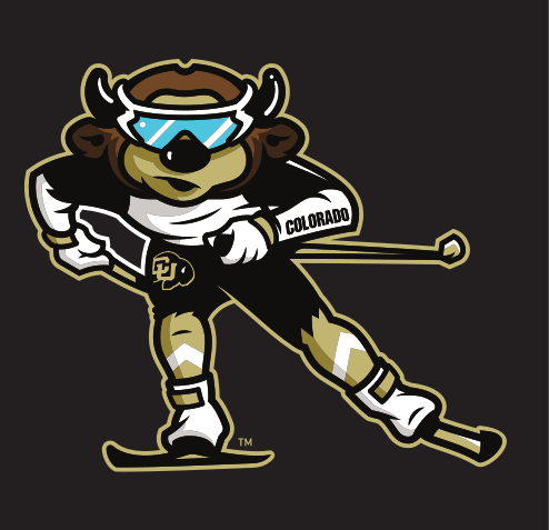 mascot Chip, cross-country skiing, color on black variant, cell 86