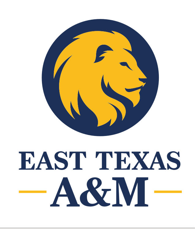 lion head logo, vertical lockup, blue/gold variant, cell 11