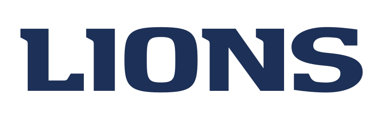 LIONS wordmark, blue variant, cell 36