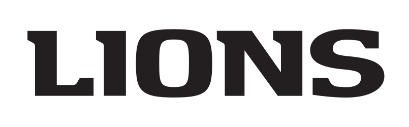 LIONS wordmark, black variant, cell 38