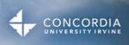 Concordia University Irvine, primary logo, white variant