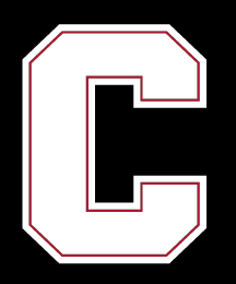 Block C, white with Cornell Red outline on black background variant