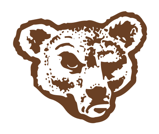 Retro Bear Head logo, full color variant