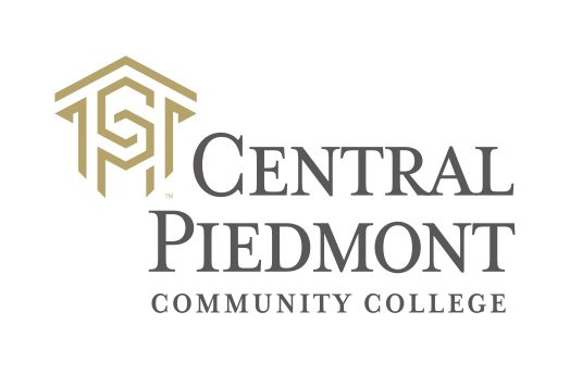 Central Piedmont Community College logo, stacked, full color variant, cell 9