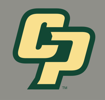 CP monogram, green outline gold fill variant, cell 25