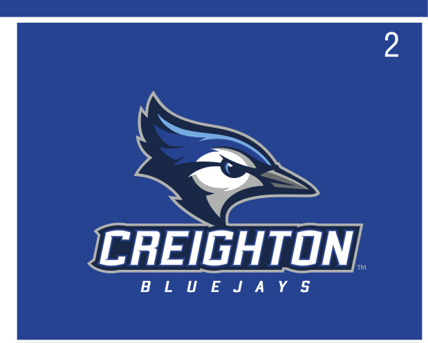 Creighton Bluejays logo, full color on blue variant, cell 26