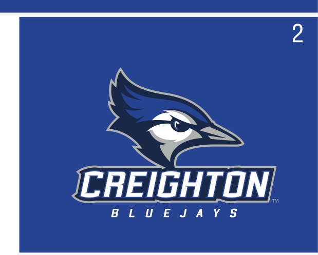 Creighton Bluejays logo, light blue on blue variant, cell 28