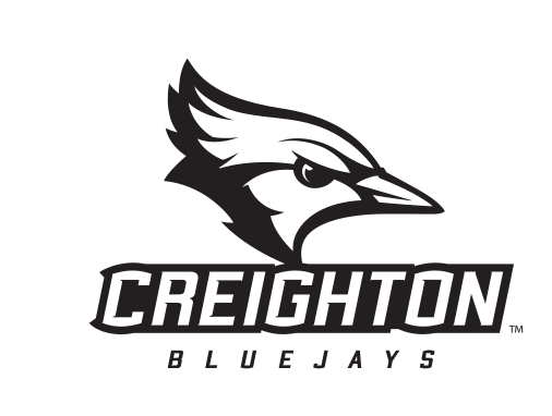 Creighton Bluejays logo, black outline on white variant, cell 35