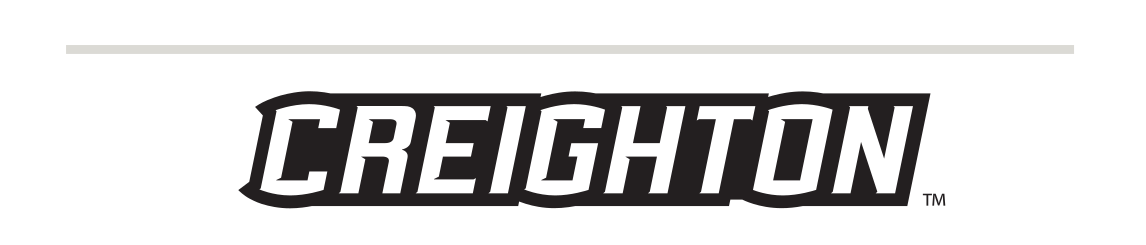 CREIGHTON wordmark with BLUE JAYS, stacked, black on white variant, cell 87