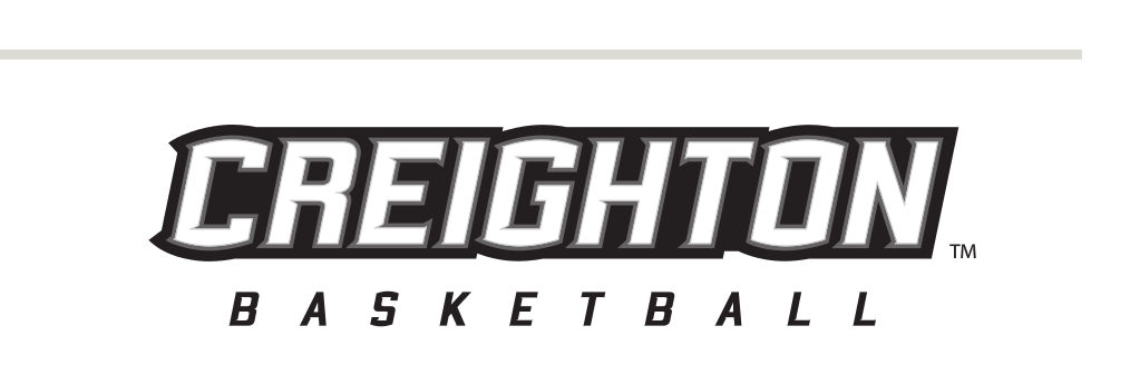 Creighton Basketball wordmark, grey/black on white variant, cell 117