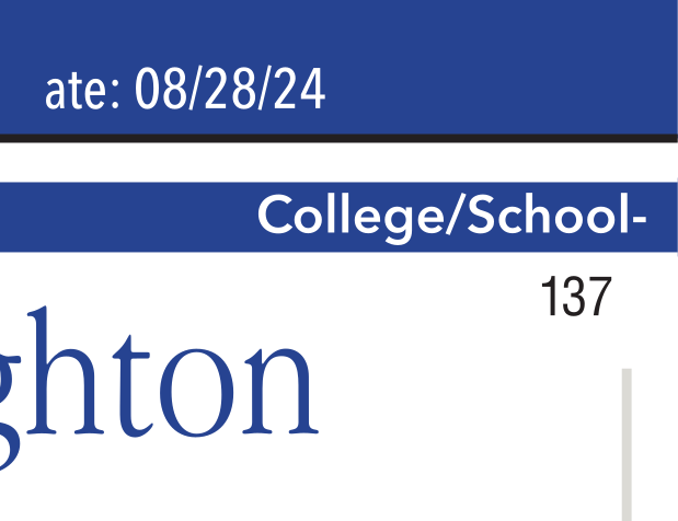 Creighton University School of Dentistry logo, blue/black stacked variant, cell 137