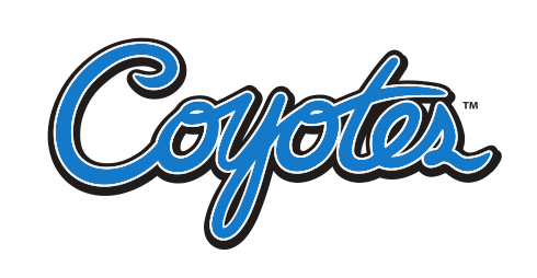 Coyotes script, blue with black outline variant, cell 40