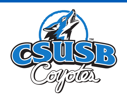 CSUSB Coyotes, color, horizontal with head variant, cell 76
