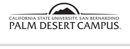 CSUSB Palm Desert Campus, black, stacked with mountain variant, cell 108