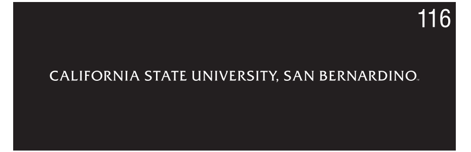 California State University San Bernardino, reverse wordmark, small variant, cell 116