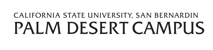 CSUSB Palm Desert Campus, black wordmark variant, cell 121
