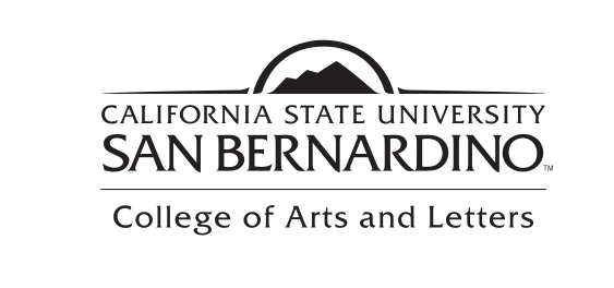 CSUSB College of Arts and Letters logo, black variant, cell 124