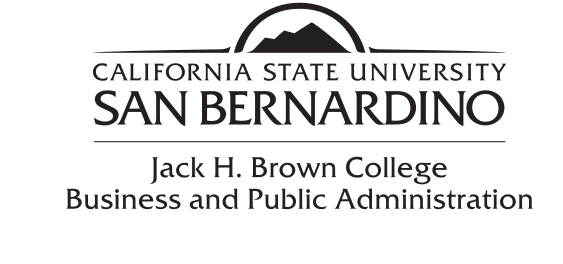 CSUSB Jack H. Brown College logo, black variant, cell 127