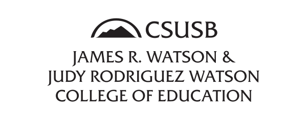 CSUSB Watson College of Education logo, black variant, cell 130
