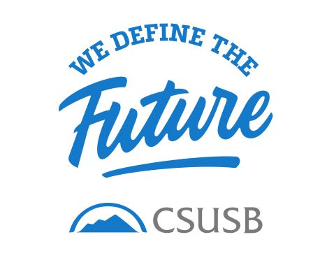 We Define the Future logo, blue stacked variant, cell 141