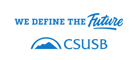 We Define the Future logo, blue horizontal variant, cell 150
