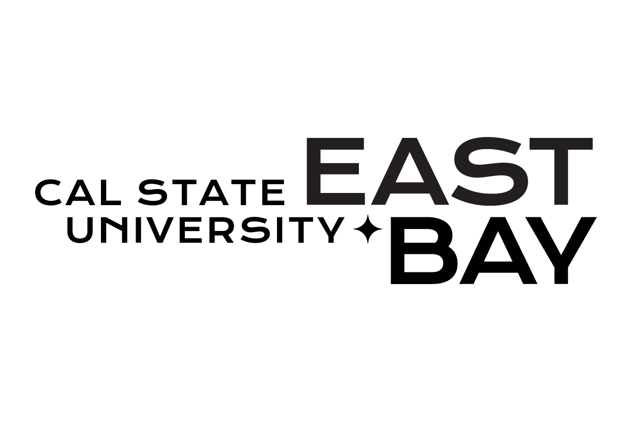 Cal State East Bay horizontal logo, black variant, cell 3
