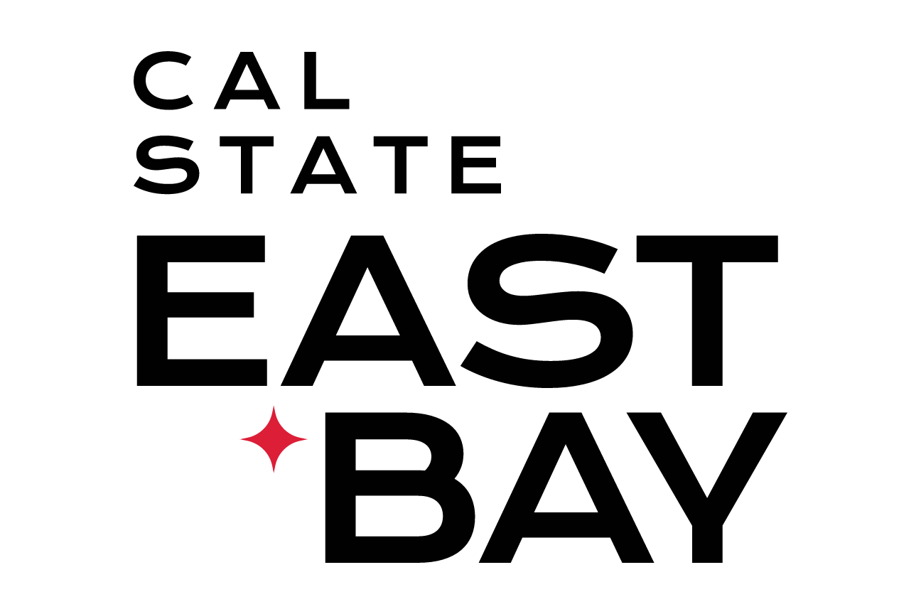 Cal State East Bay stacked logo variant 2, black variant, cell 10