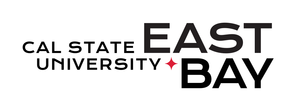 Cal State East Bay horizontal logo, black variant, cell 2
