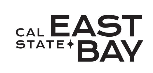 Cal State East Bay stacked logo, black variant, cell 7