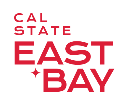 Cal State East Bay stacked logo variant 2, red/black variant, cell 9