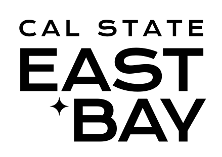 Cal State East Bay stacked logo variant 3, black variant, cell 15