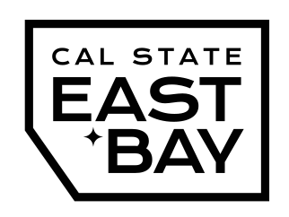 Cal State East Bay container logo, black outline, square variant, cell 46