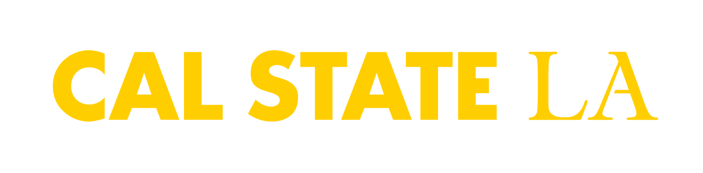 Cal State LA wordmark, gold variant, cell 57