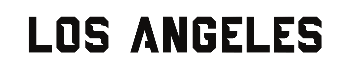 LOS ANGELES wordmark, blocky black variant, cell 39