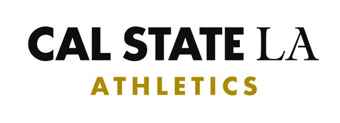 Cal State LA Athletics lockup, black and gold variant, cell 73