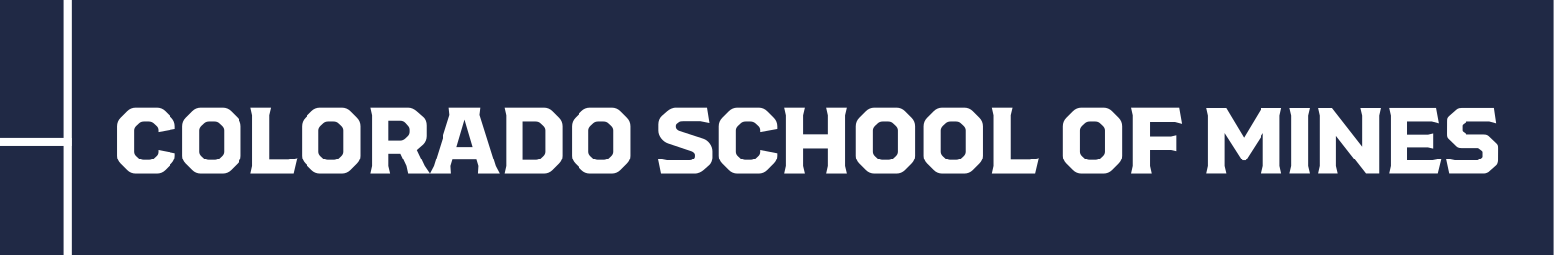 Colorado School of Mines wordmark, white on navy variant, cell 14