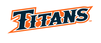 Titans wordmark, orange with navy outline variant, cell 7