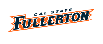 Cal State Fullerton wordmark, orange with navy outline variant, cell 13
