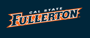 Cal State Fullerton wordmark, orange with white outline variant, cell 14