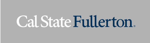 Cal State Fullerton wordmark, white and navy variant, cell 71