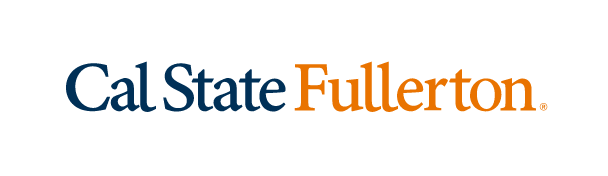 Cal State Fullerton wordmark, navy and orange variant, cell 73